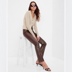 Gap High Rise Vegan Leather Vintage Slim Pants